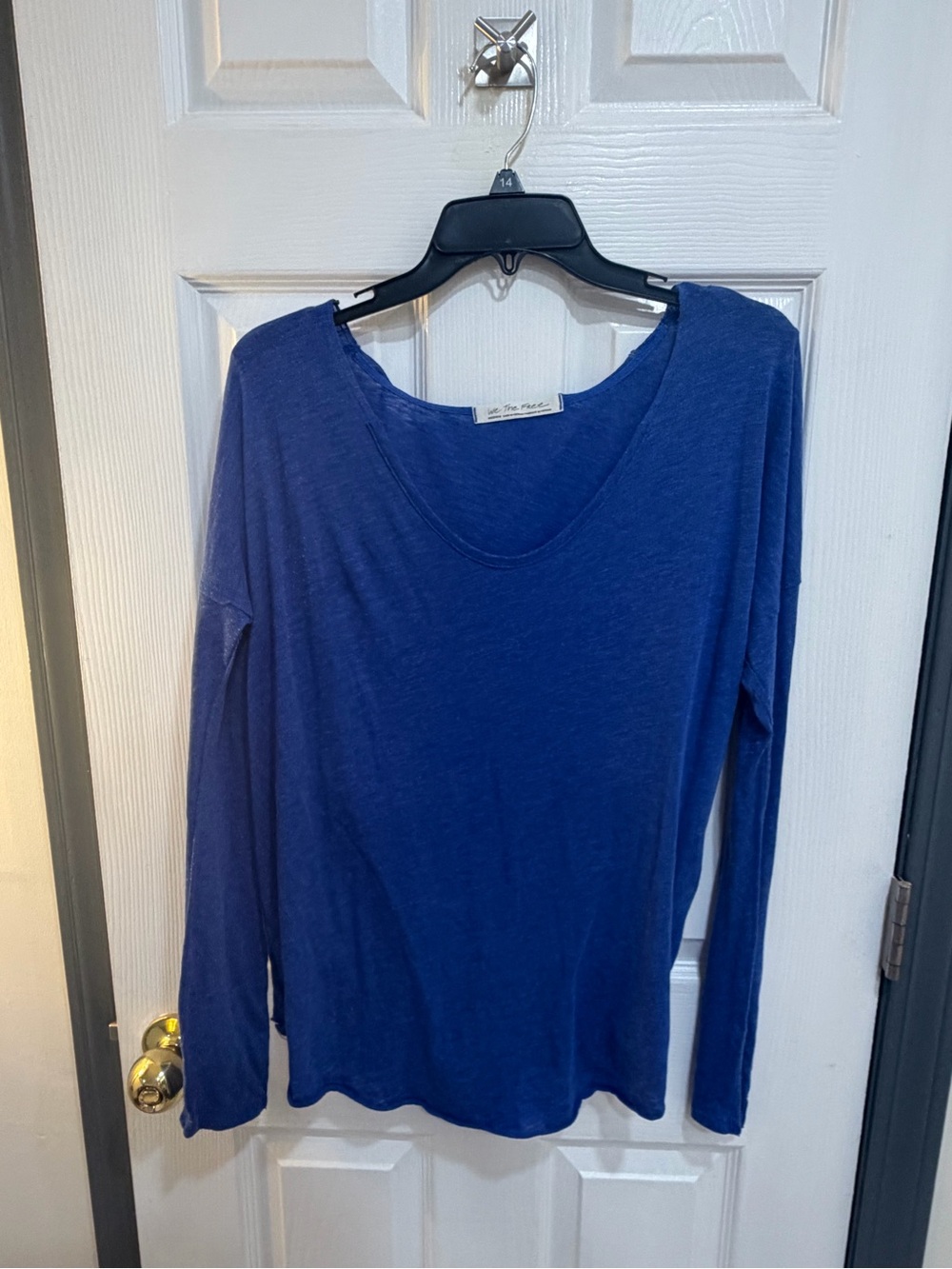 Free people Classic Long-Sleeve Scoop Neck Top - Blue